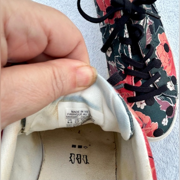 Converse Platform Shoes Sneakers Polka Dot Floral Sz 9.5 - Picture 7 of 8